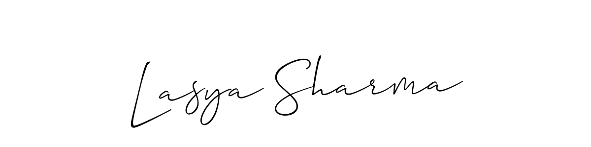It looks lik you need a new signature style for name Lasya Sharma. Design unique handwritten (Allison_Script) signature with our free signature maker in just a few clicks. Lasya Sharma signature style 2 images and pictures png