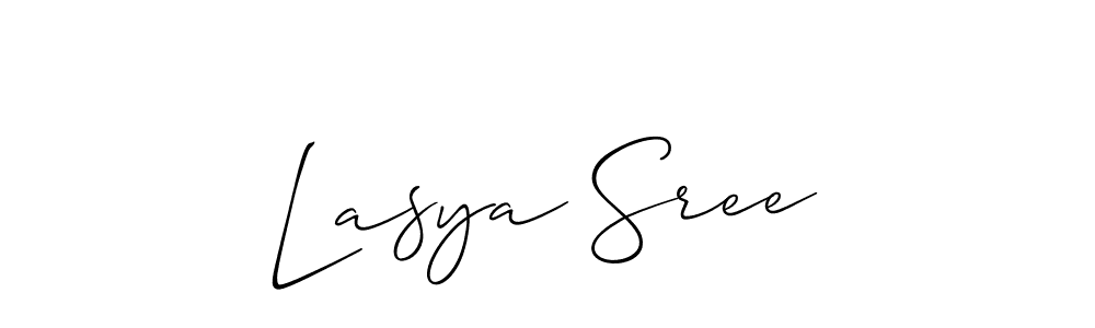 Also we have Lasya Sree name is the best signature style. Create professional handwritten signature collection using Allison_Script autograph style. Lasya Sree signature style 2 images and pictures png