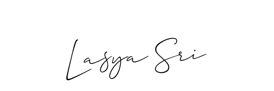 Allison_Script is a professional signature style that is perfect for those who want to add a touch of class to their signature. It is also a great choice for those who want to make their signature more unique. Get Lasya Sri name to fancy signature for free. Lasya Sri signature style 2 images and pictures png