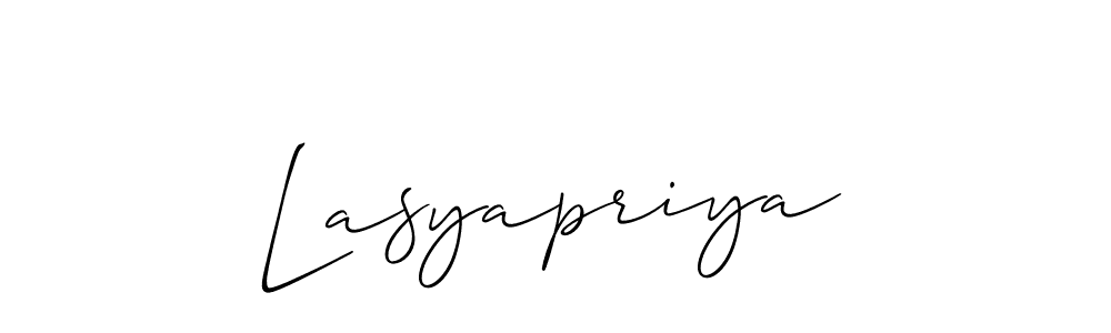 Use a signature maker to create a handwritten signature online. With this signature software, you can design (Allison_Script) your own signature for name Lasyapriya. Lasyapriya signature style 2 images and pictures png