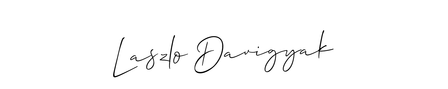 Make a short Laszlo Davigyak signature style. Manage your documents anywhere anytime using Allison_Script. Create and add eSignatures, submit forms, share and send files easily. Laszlo Davigyak signature style 2 images and pictures png