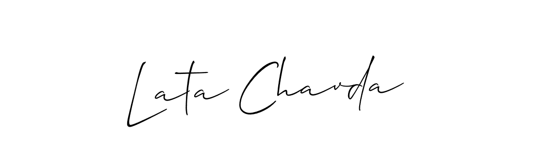 How to make Lata Chavda name signature. Use Allison_Script style for creating short signs online. This is the latest handwritten sign. Lata Chavda signature style 2 images and pictures png