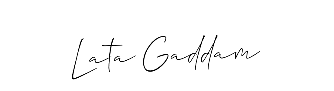 You should practise on your own different ways (Allison_Script) to write your name (Lata Gaddam) in signature. don't let someone else do it for you. Lata Gaddam signature style 2 images and pictures png