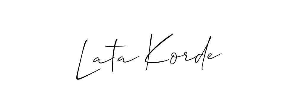 if you are searching for the best signature style for your name Lata Korde. so please give up your signature search. here we have designed multiple signature styles  using Allison_Script. Lata Korde signature style 2 images and pictures png