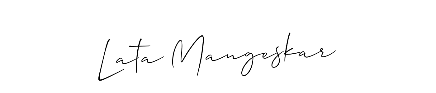 Make a short Lata Mangeskar signature style. Manage your documents anywhere anytime using Allison_Script. Create and add eSignatures, submit forms, share and send files easily. Lata Mangeskar signature style 2 images and pictures png