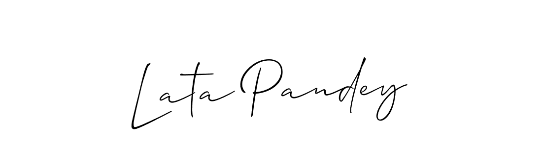 The best way (Allison_Script) to make a short signature is to pick only two or three words in your name. The name Lata Pandey include a total of six letters. For converting this name. Lata Pandey signature style 2 images and pictures png