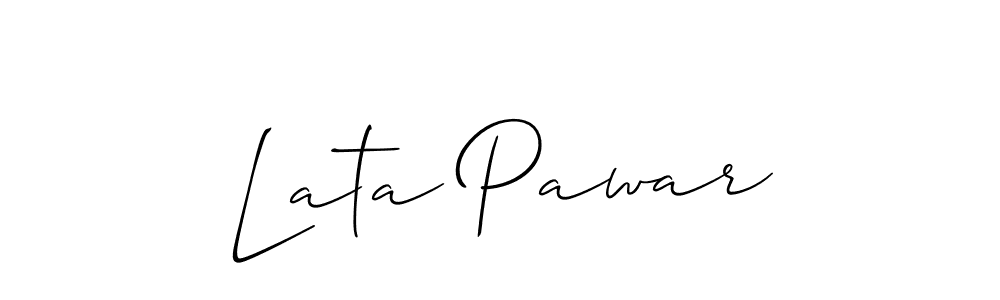 The best way (Allison_Script) to make a short signature is to pick only two or three words in your name. The name Lata Pawar include a total of six letters. For converting this name. Lata Pawar signature style 2 images and pictures png