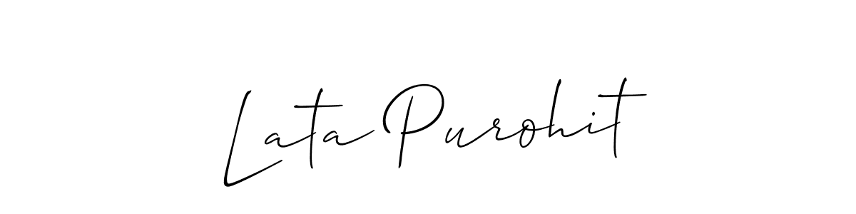 Also You can easily find your signature by using the search form. We will create Lata Purohit name handwritten signature images for you free of cost using Allison_Script sign style. Lata Purohit signature style 2 images and pictures png
