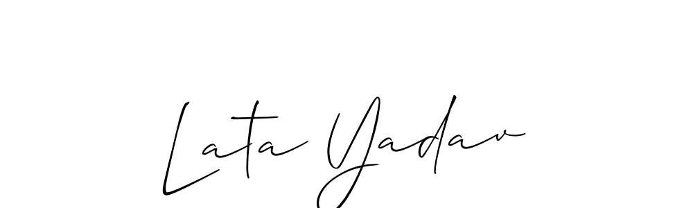 Use a signature maker to create a handwritten signature online. With this signature software, you can design (Allison_Script) your own signature for name Lata Yadav. Lata Yadav signature style 2 images and pictures png