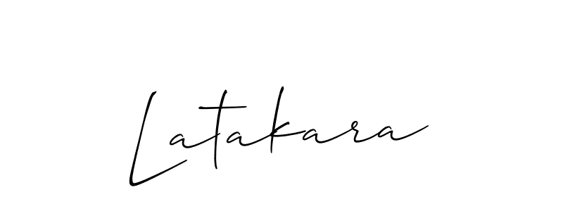 Make a short Latakara signature style. Manage your documents anywhere anytime using Allison_Script. Create and add eSignatures, submit forms, share and send files easily. Latakara signature style 2 images and pictures png