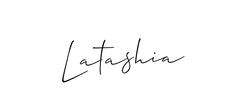 Make a short Latashia signature style. Manage your documents anywhere anytime using Allison_Script. Create and add eSignatures, submit forms, share and send files easily. Latashia signature style 2 images and pictures png