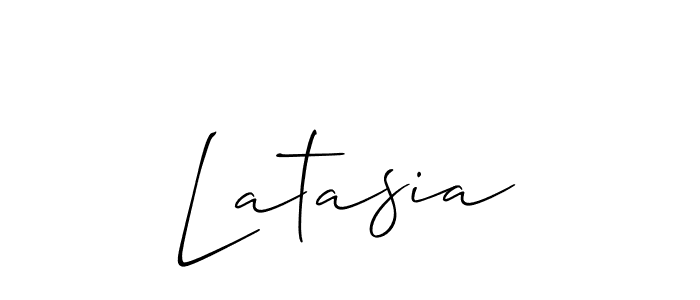 Latasia stylish signature style. Best Handwritten Sign (Allison_Script) for my name. Handwritten Signature Collection Ideas for my name Latasia. Latasia signature style 2 images and pictures png