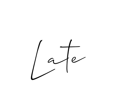 How to Draw Late signature style? Allison_Script is a latest design signature styles for name Late. Late signature style 2 images and pictures png