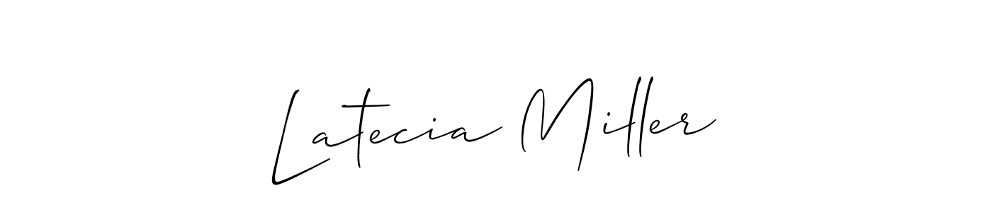 Make a beautiful signature design for name Latecia Miller. With this signature (Allison_Script) style, you can create a handwritten signature for free. Latecia Miller signature style 2 images and pictures png