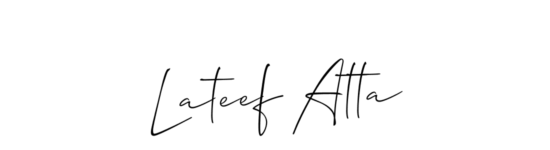 How to make Lateef Atta name signature. Use Allison_Script style for creating short signs online. This is the latest handwritten sign. Lateef Atta signature style 2 images and pictures png
