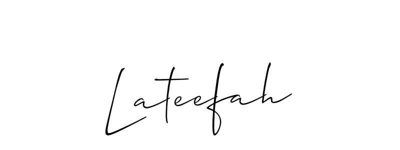 It looks lik you need a new signature style for name Lateefah. Design unique handwritten (Allison_Script) signature with our free signature maker in just a few clicks. Lateefah signature style 2 images and pictures png