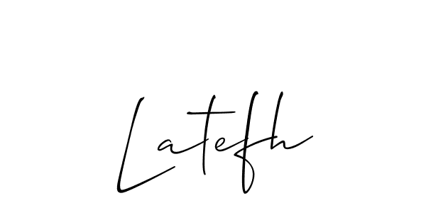 How to make Latefh signature? Allison_Script is a professional autograph style. Create handwritten signature for Latefh name. Latefh signature style 2 images and pictures png