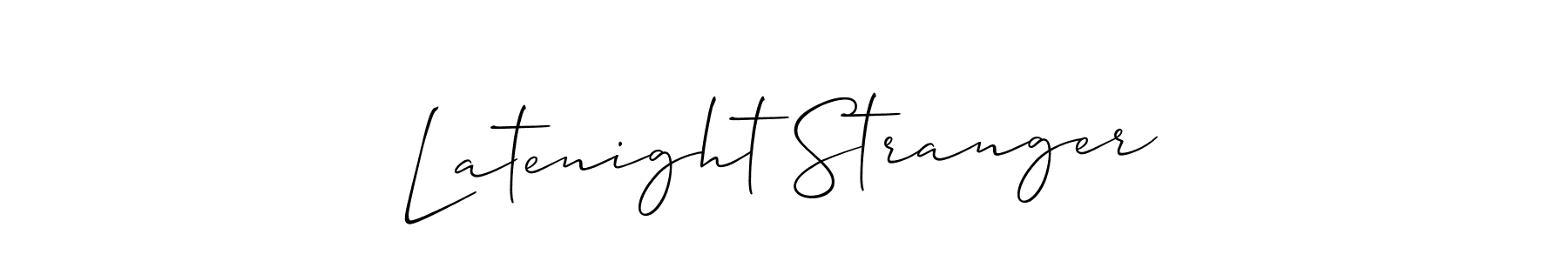 Latenight Stranger stylish signature style. Best Handwritten Sign (Allison_Script) for my name. Handwritten Signature Collection Ideas for my name Latenight Stranger. Latenight Stranger signature style 2 images and pictures png