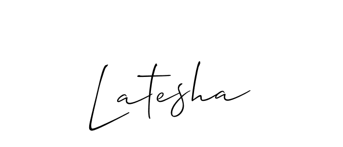 How to make Latesha signature? Allison_Script is a professional autograph style. Create handwritten signature for Latesha name. Latesha signature style 2 images and pictures png