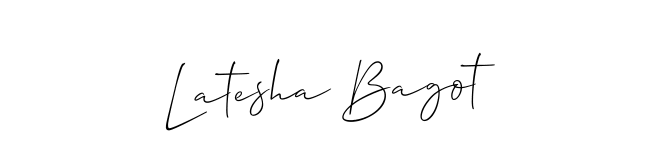 Latesha Bagot stylish signature style. Best Handwritten Sign (Allison_Script) for my name. Handwritten Signature Collection Ideas for my name Latesha Bagot. Latesha Bagot signature style 2 images and pictures png