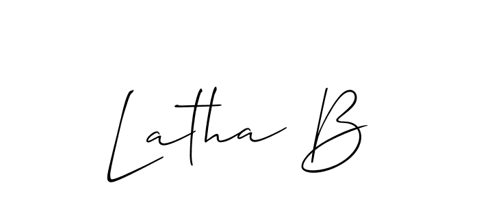 Make a short Latha B signature style. Manage your documents anywhere anytime using Allison_Script. Create and add eSignatures, submit forms, share and send files easily. Latha B signature style 2 images and pictures png