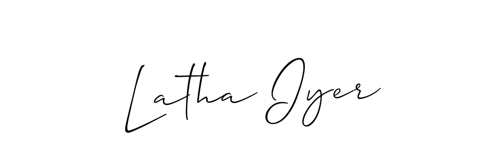 How to make Latha Iyer signature? Allison_Script is a professional autograph style. Create handwritten signature for Latha Iyer name. Latha Iyer signature style 2 images and pictures png