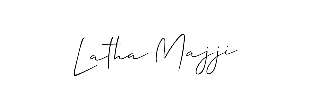 Also You can easily find your signature by using the search form. We will create Latha Majji name handwritten signature images for you free of cost using Allison_Script sign style. Latha Majji signature style 2 images and pictures png