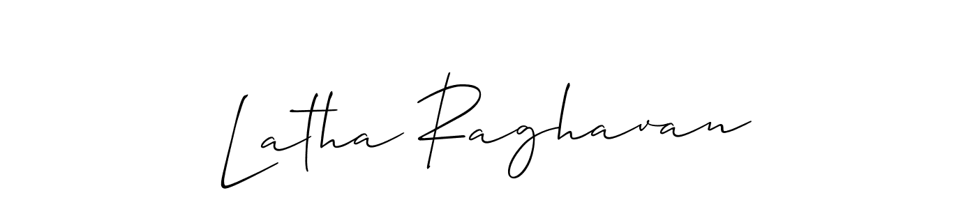 Make a beautiful signature design for name Latha Raghavan. With this signature (Allison_Script) style, you can create a handwritten signature for free. Latha Raghavan signature style 2 images and pictures png