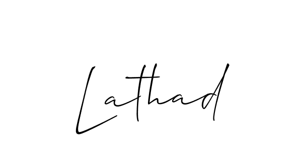 Design your own signature with our free online signature maker. With this signature software, you can create a handwritten (Allison_Script) signature for name Lathad. Lathad signature style 2 images and pictures png
