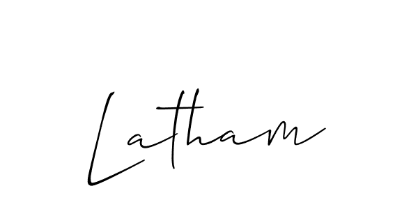 How to make Latham name signature. Use Allison_Script style for creating short signs online. This is the latest handwritten sign. Latham signature style 2 images and pictures png