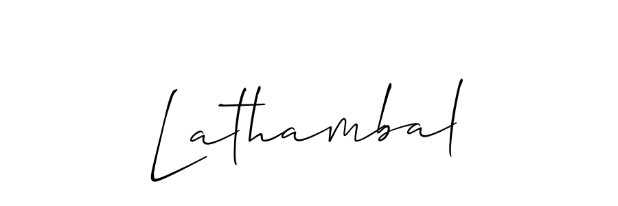 How to Draw Lathambal signature style? Allison_Script is a latest design signature styles for name Lathambal. Lathambal signature style 2 images and pictures png