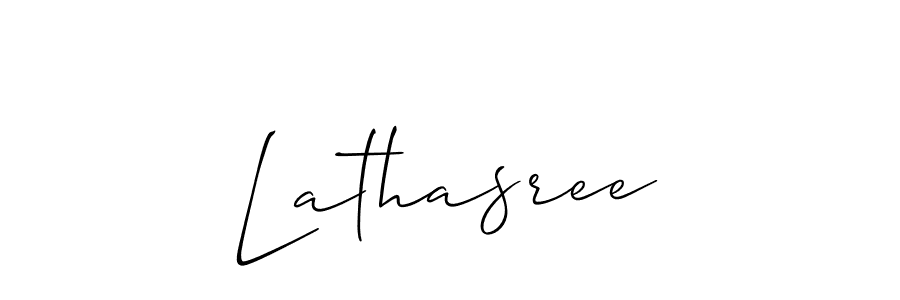 Allison_Script is a professional signature style that is perfect for those who want to add a touch of class to their signature. It is also a great choice for those who want to make their signature more unique. Get Lathasree name to fancy signature for free. Lathasree signature style 2 images and pictures png