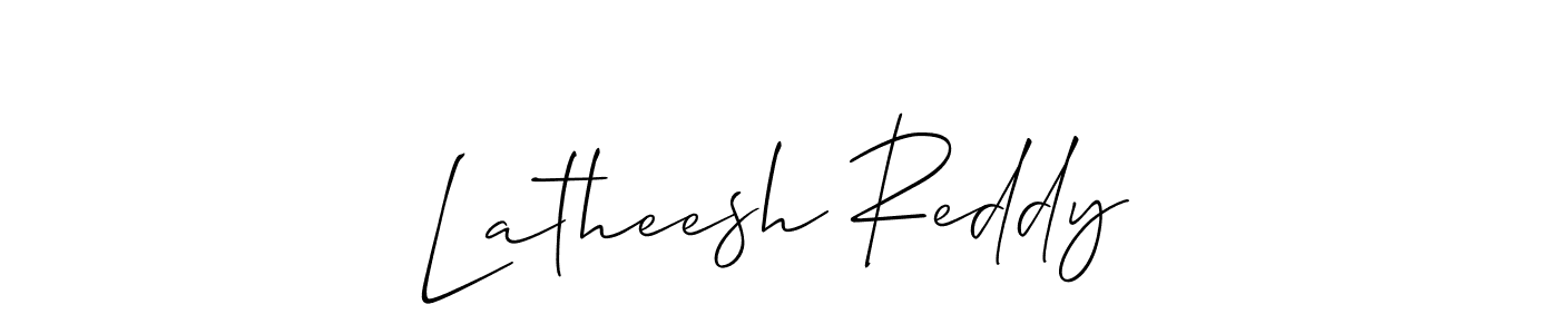 Also we have Latheesh Reddy name is the best signature style. Create professional handwritten signature collection using Allison_Script autograph style. Latheesh Reddy signature style 2 images and pictures png