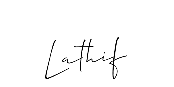 if you are searching for the best signature style for your name Lathif. so please give up your signature search. here we have designed multiple signature styles  using Allison_Script. Lathif signature style 2 images and pictures png