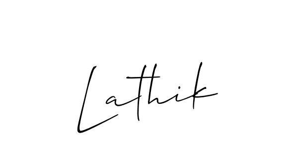 How to make Lathik name signature. Use Allison_Script style for creating short signs online. This is the latest handwritten sign. Lathik signature style 2 images and pictures png