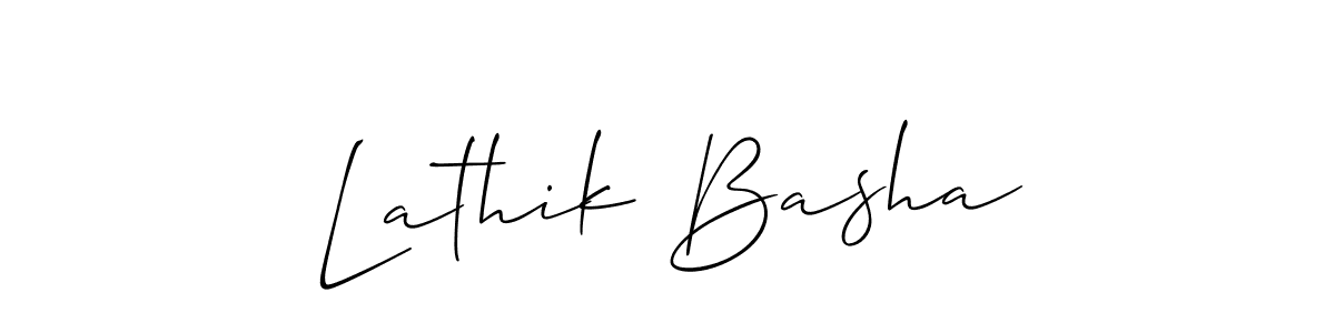 How to make Lathik Basha name signature. Use Allison_Script style for creating short signs online. This is the latest handwritten sign. Lathik Basha signature style 2 images and pictures png
