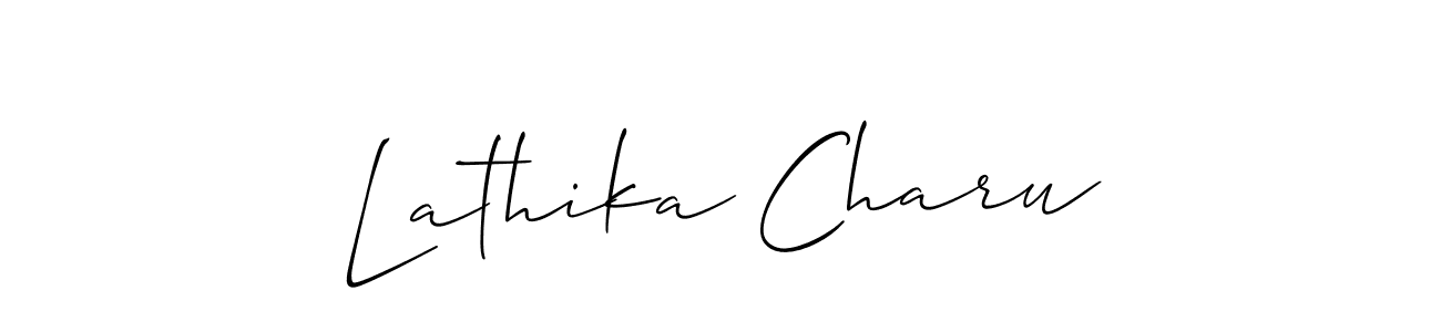 How to Draw Lathika Charu signature style? Allison_Script is a latest design signature styles for name Lathika Charu. Lathika Charu signature style 2 images and pictures png