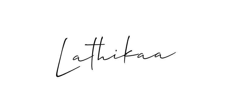 Also we have Lathikaa name is the best signature style. Create professional handwritten signature collection using Allison_Script autograph style. Lathikaa signature style 2 images and pictures png