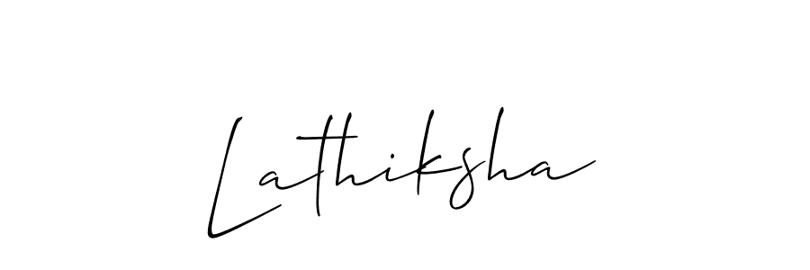 Use a signature maker to create a handwritten signature online. With this signature software, you can design (Allison_Script) your own signature for name Lathiksha. Lathiksha signature style 2 images and pictures png