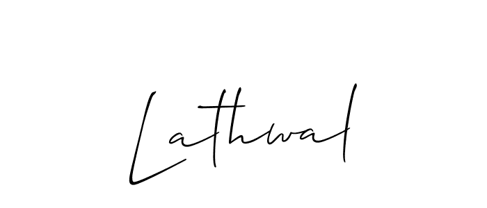 How to make Lathwal signature? Allison_Script is a professional autograph style. Create handwritten signature for Lathwal name. Lathwal signature style 2 images and pictures png