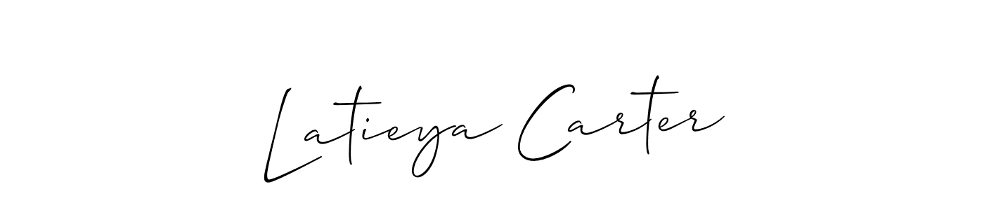Use a signature maker to create a handwritten signature online. With this signature software, you can design (Allison_Script) your own signature for name Latieya Carter. Latieya Carter signature style 2 images and pictures png