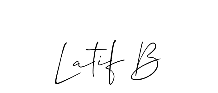 Design your own signature with our free online signature maker. With this signature software, you can create a handwritten (Allison_Script) signature for name Latif B. Latif B signature style 2 images and pictures png