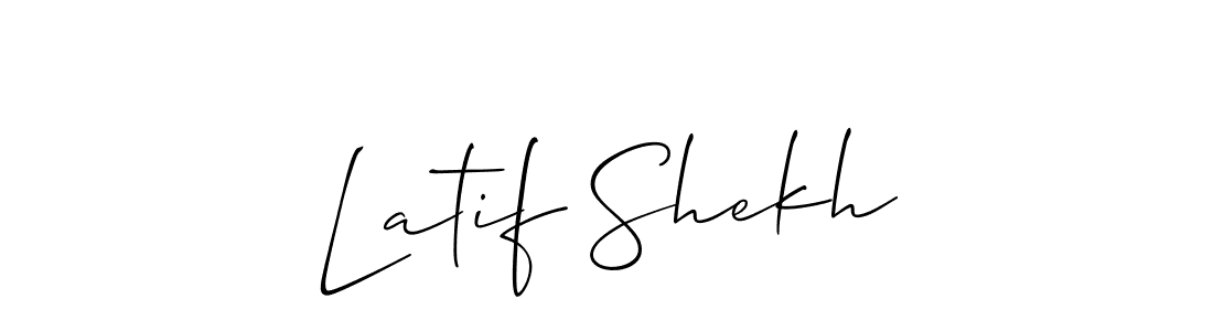Make a short Latif Shekh signature style. Manage your documents anywhere anytime using Allison_Script. Create and add eSignatures, submit forms, share and send files easily. Latif Shekh signature style 2 images and pictures png