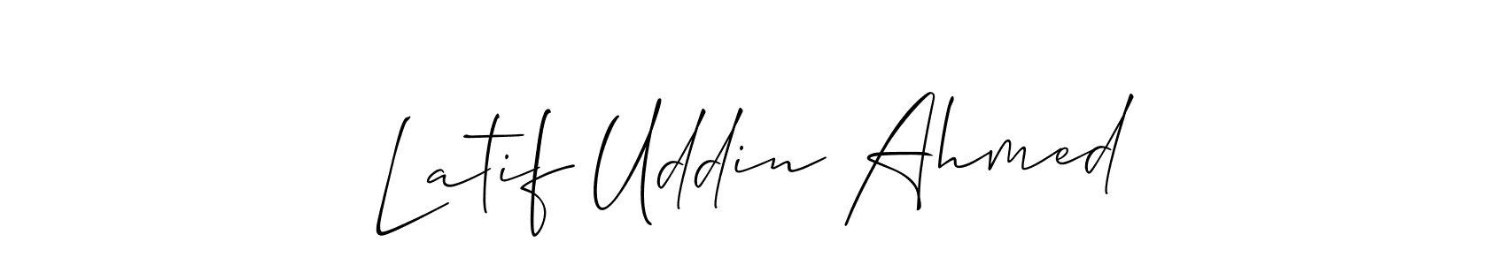 You should practise on your own different ways (Allison_Script) to write your name (Latif Uddin Ahmed) in signature. don't let someone else do it for you. Latif Uddin Ahmed signature style 2 images and pictures png