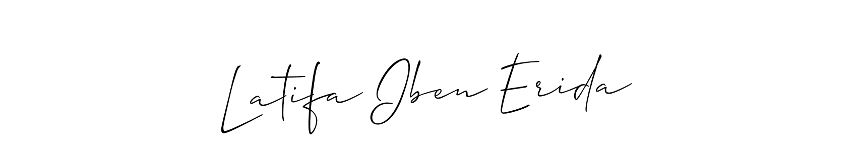 if you are searching for the best signature style for your name Latifa Iben Erida. so please give up your signature search. here we have designed multiple signature styles  using Allison_Script. Latifa Iben Erida signature style 2 images and pictures png