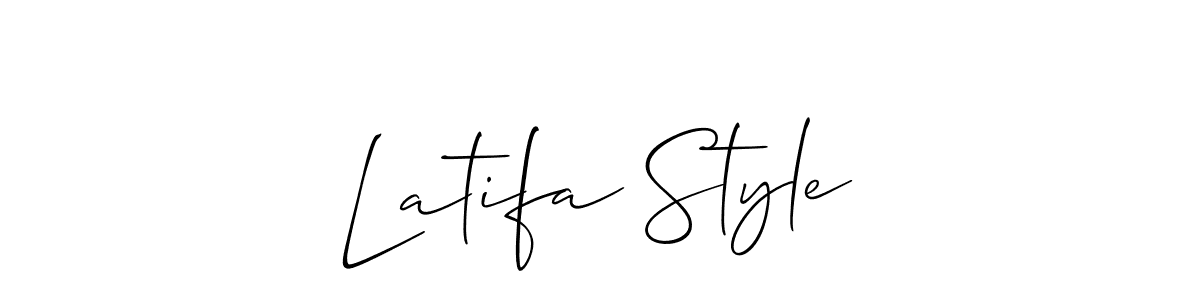 The best way (Allison_Script) to make a short signature is to pick only two or three words in your name. The name Latifa Style include a total of six letters. For converting this name. Latifa Style signature style 2 images and pictures png