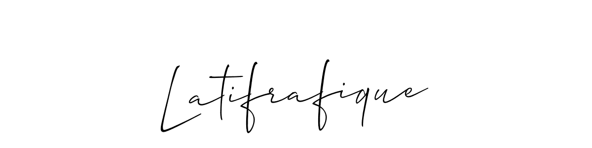 How to make Latifrafique name signature. Use Allison_Script style for creating short signs online. This is the latest handwritten sign. Latifrafique signature style 2 images and pictures png