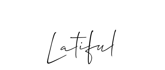 You should practise on your own different ways (Allison_Script) to write your name (Latiful) in signature. don't let someone else do it for you. Latiful signature style 2 images and pictures png