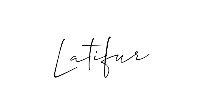 Design your own signature with our free online signature maker. With this signature software, you can create a handwritten (Allison_Script) signature for name Latifur. Latifur signature style 2 images and pictures png