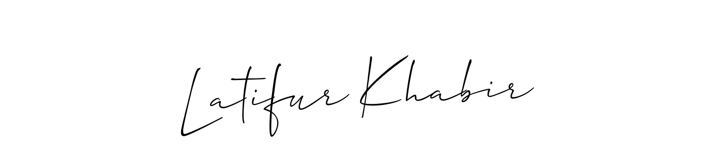 How to make Latifur Khabir signature? Allison_Script is a professional autograph style. Create handwritten signature for Latifur Khabir name. Latifur Khabir signature style 2 images and pictures png